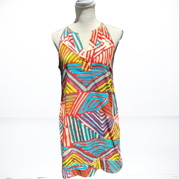 J. Crew Dresses & Skirts - 🌻J.CREW Collection Abstract Colorful Print Sleeveless Sun Dress Size 2